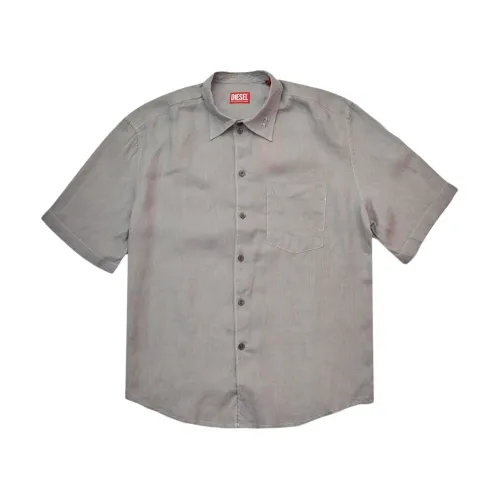 Diesel , Short Sleeve Shirts ,Gray male, Sizes: