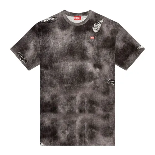 Diesel , T-Shirts ,Gray male, Sizes: