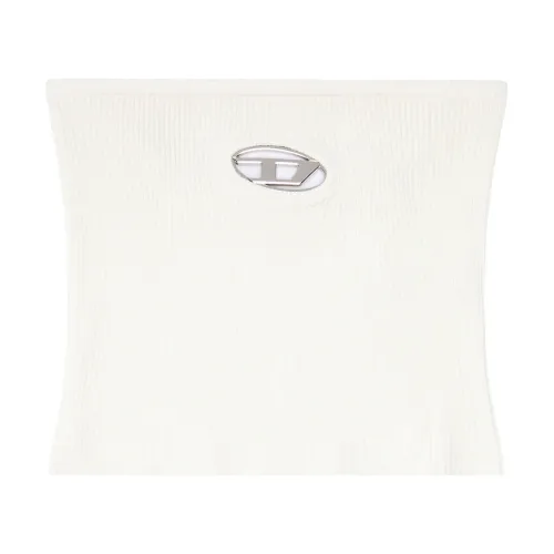 Diesel , Tube top with logo plaque ,White female, Sizes: