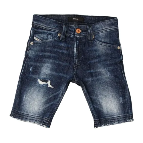 Diesel , Vintage Style Kids Bermuda Shorts ,Blue male, Sizes:
