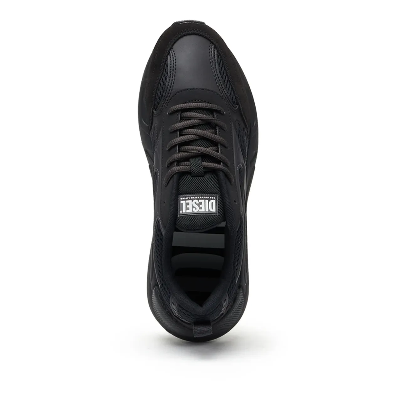 Diesel , Vintage-Style Mesh and Suede Sneakers ,Black female, Sizes: