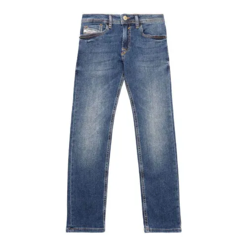 Diesel , Vintage-style Straight-fit Kids Jeans ,Blue male, Sizes: