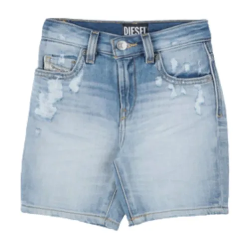 Diesel , Vintage Washed Denim Kids Bermuda Shorts ,Blue male, Sizes: