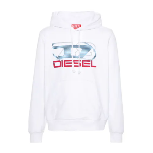 Diesel , White Sweatshirt with Front Print ,White male, Sizes: