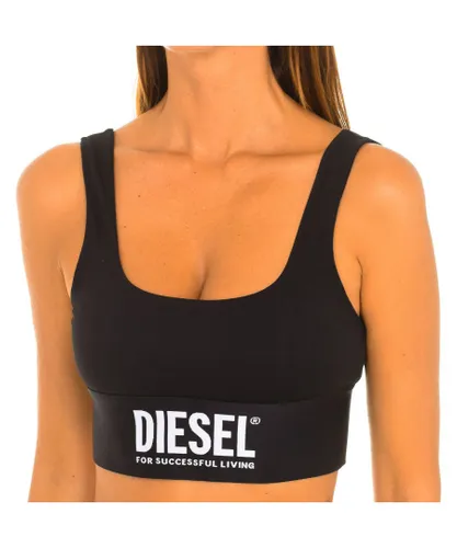 Diesel Womenss wireless cotton sports bra A03061-0DCAI - Black