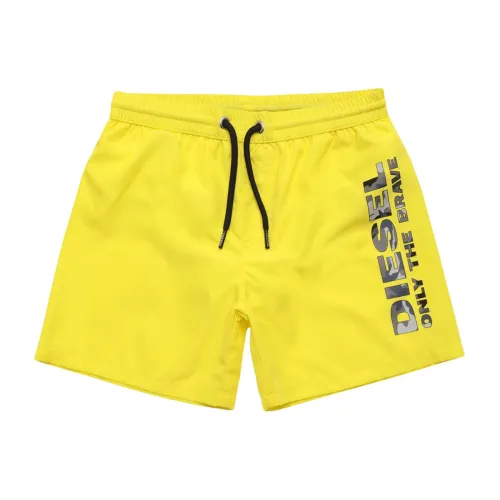 Diesel , Yellow Kids Swimwear with Iconic Print ,Yellow male, Sizes: