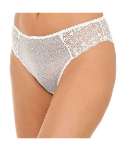 Dim Womenss transparent effect panties with lace fabric D09V7 - White