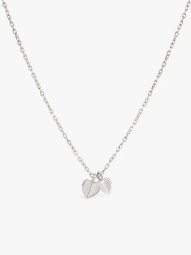 Dinny Hall Bijou Folded Hearts Pendant Necklace - Silver - Female
