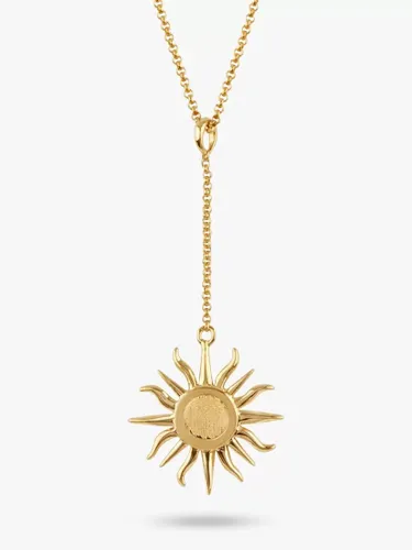 Dinny Hall Brushed Sun Charm Pendant Necklace, Gold - Gold - Female