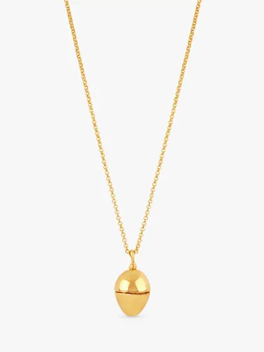 Dinny Hall Clover Charm Egg Locket Pendant Necklace - Gold - Female