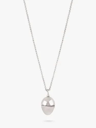Dinny Hall Clover Charm Egg Locket Pendant Necklace - Silver - Female