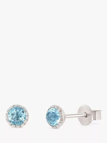 Dinny Hall Gem Drop Rose Cut Topaz Stud Earrings - Silver/Sky Blue - Female