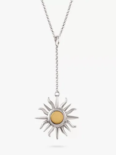 Dinny Hall Sun Charm Pendant Necklace, Silver/Gold - Silver/Gold - Female