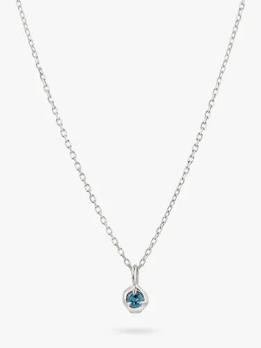 Dinny Hall Thalassa Mini Blue Topaz Pendant Necklace, Silver - Silver - Female