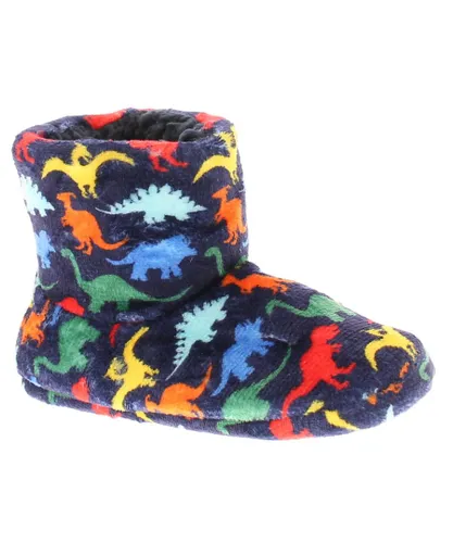 Dinosaur Hunters Boys Hunter Childrens Slippers Bootie Younger Rex navy Textile