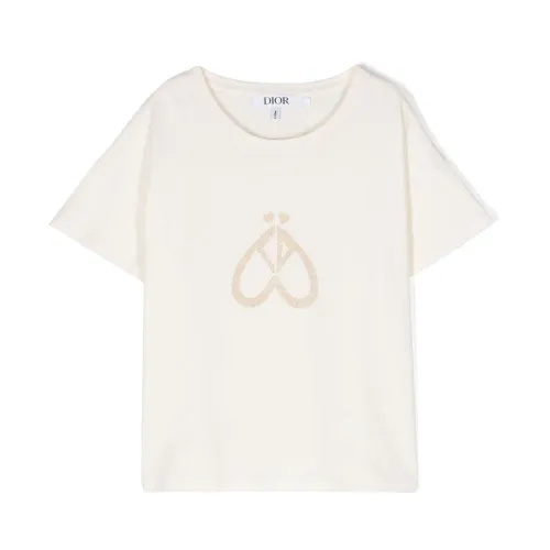 Dior , Cream Cotton T-shirts and Polos ,White female, Sizes: