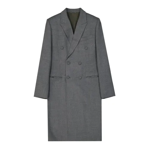 Dior , Dior Clic Wool Coat ,Gray male, Sizes: