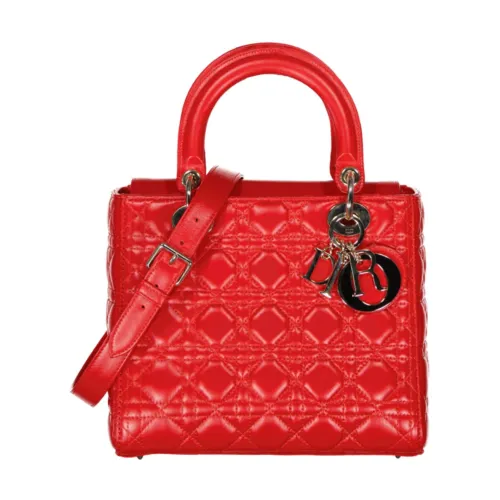 Dior , Lady D Medium Bag ,Red female, Sizes: ONE SIZE