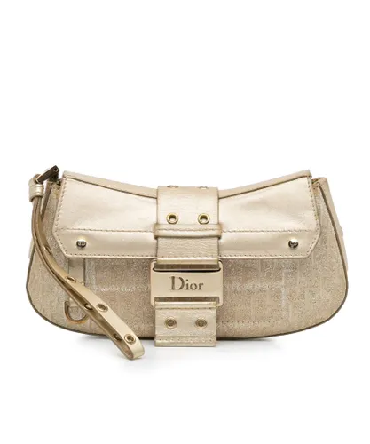 Dior Womens Vintage issimo Street Chic Columbus Avenue Clutch Gold Canvas (archived) - One Size