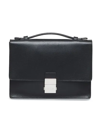 Dior Womens Vintage Leather Briefcase Black Calf Leather - One Size