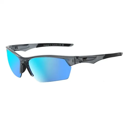 Dirty Dog Track Sport Sunglasses - Crystal Black & Ice Blue Mirror