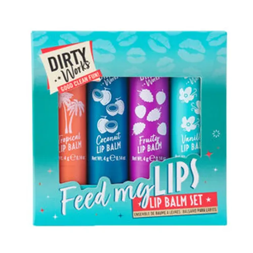 Dirty Works Feed My Lips Lip Balm Set for her -