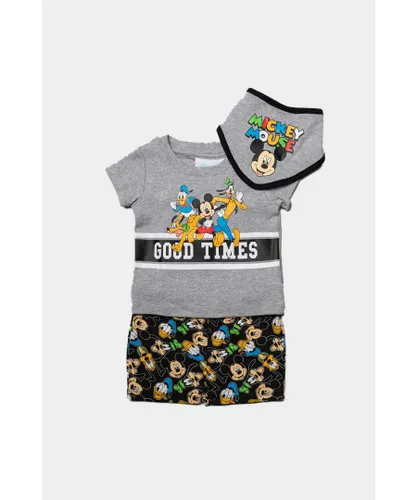 Disney Baby Boy Mickey Mouse Good Times 3-Piece Outfit - Grey Cotton