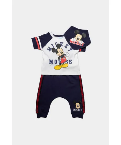 Disney Baby Boy Mickey Mouse Sporty 3-Piece Outfit - Blue Cotton