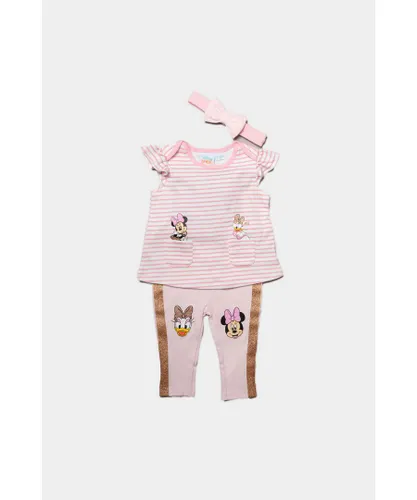 Disney Baby Girl Minnie Mouse 3-Piece Outfit - Pink Cotton