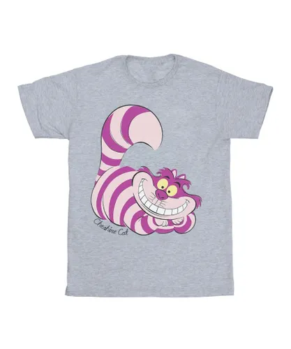 Disney Boys Alice In Wonderland Cheshire Cat T-Shirt (Sports Grey) - Light Grey Cotton