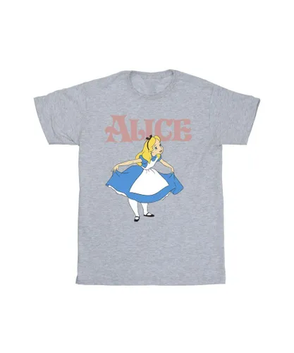 Disney Boys Alice In Wonderland Take A Bow T-Shirt (Sports Grey) - Light Grey Cotton
