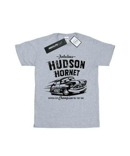 Disney Boys Cars Hudson Hornet T-Shirt (Sports Grey) - Light Grey Cotton