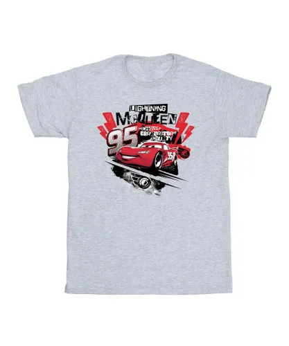 Disney Boys Cars Lightning McQueen Collage T-Shirt (Sports Grey) - Light Grey Cotton