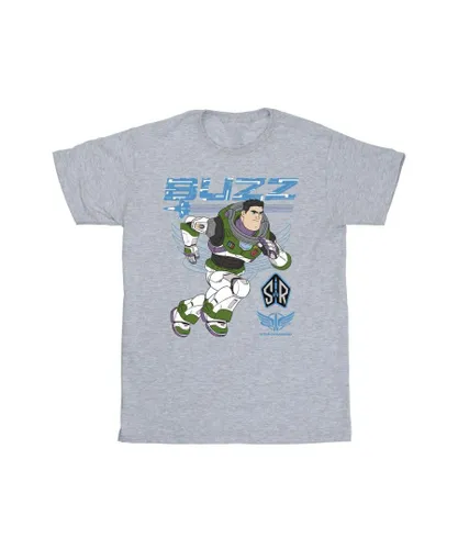 Disney Boys Lightyear Buzz Run To Action T-Shirt (Sports Grey) - Light Grey Cotton