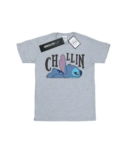 Disney Boys Lilo And Stitch Chillin T-Shirt (Sports Grey) - Light Grey Cotton