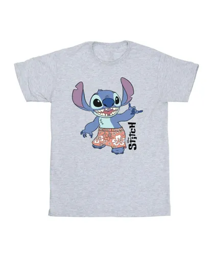 Disney Boys Lilo & Stitch Bermuda Shorts T-Shirt (Sports Grey) - Light Grey Cotton