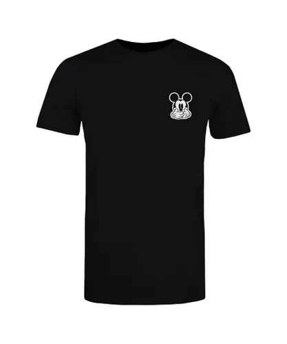 Disney Boys Mickey Mouse Dont Speak Breast Print T-Shirt (Black) Cotton