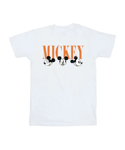 Disney Boys Mickey Mouse Faces T-Shirt (White) Cotton
