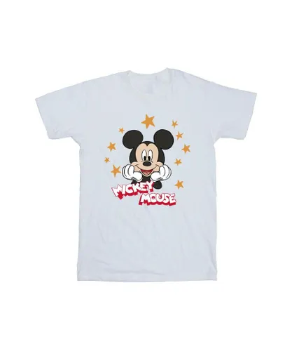 Disney Boys Mickey Mouse Stars T-Shirt (White) Cotton