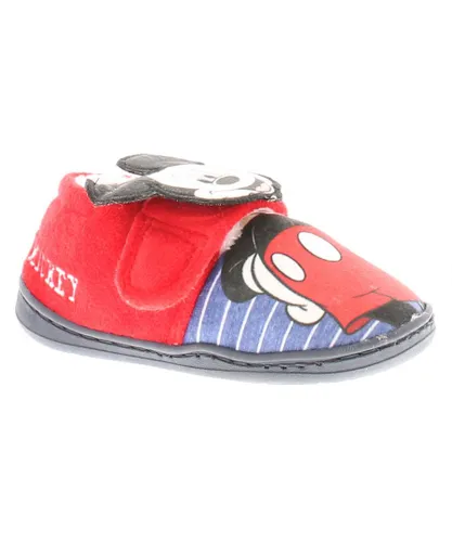 Disney Boys Slippers touch fastening Parley Mickey Mouse Character Fasten Red Textile