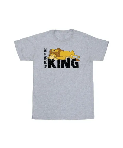 Disney Boys The Lion King Daddy Is T-Shirt (Sports Grey) - Light Grey Cotton