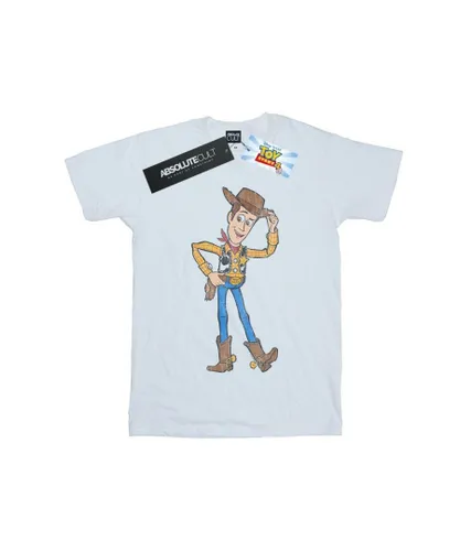 Disney Boys Toy Story 4 Sheriff Woody Pose T-Shirt (White) Cotton