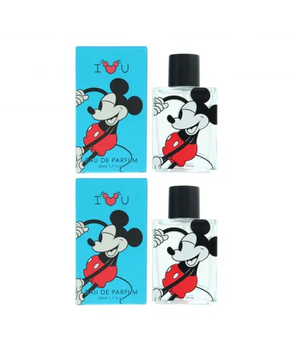 Disney Childrens Unisex Mickey Mouse I Love U Eau De Parfum 50ml Spray x 2 - NA - One Size