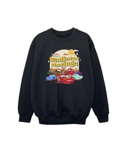 Disney Girls Cars Radiator Springs Group Sweatshirt (Black)