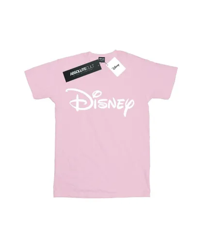 Disney Girls Classic Logo Cotton T-Shirt (Baby Pink)