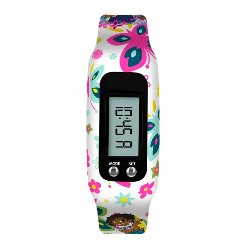Disney Girl's Digital Quartz Watch with Silicone Strap