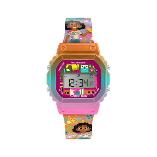 Disney Girl's Digital Quartz Watch with Silicone Strap