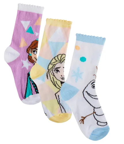 Disney Girls Frozen Socks (Pack of 3) Multi EU 27-30
