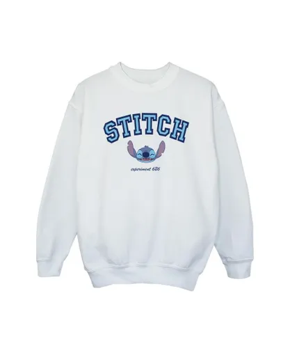 Disney Girls Lilo And Stitch Collegial Sweatshirt (White)