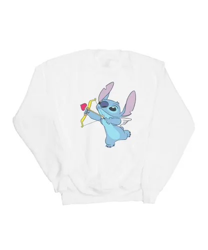 Disney Girls Lilo And Stitch Cupid Valentines Sweatshirt (White)